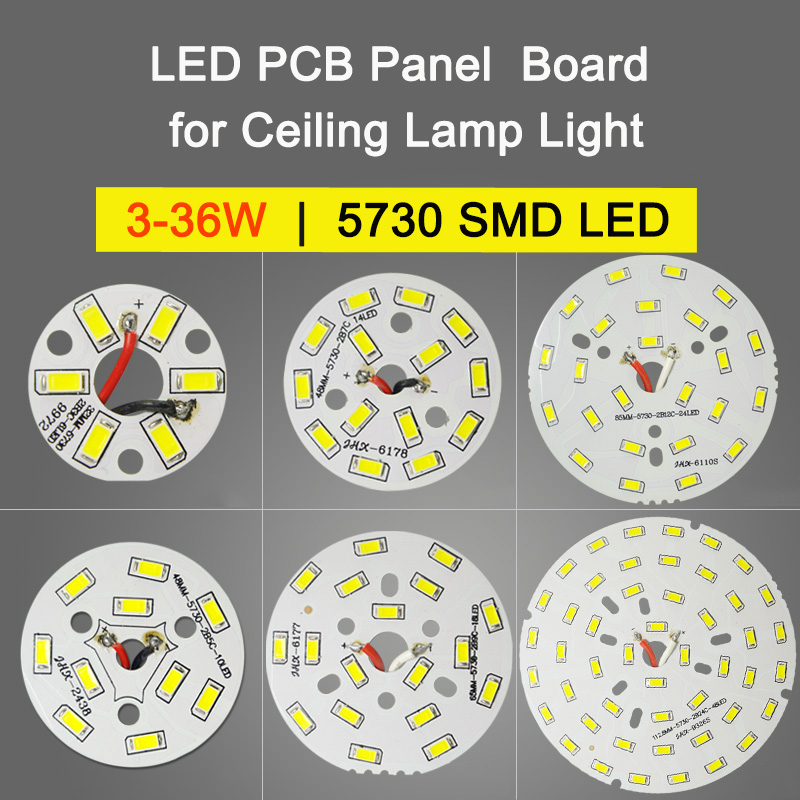 3-36W 5730 SMD LED PCB Panel Board Welded with 20cm Wires For Ceiling Light Lamps