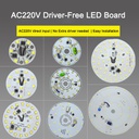 1W-24W AC220V Driver-free LED PCB Panel Board with 20mm Wire For Ceiling Light Lamps
