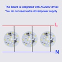 1W-24W AC220V Driver-free LED PCB Panel Board with 20mm Wire For Ceiling Light Lamps