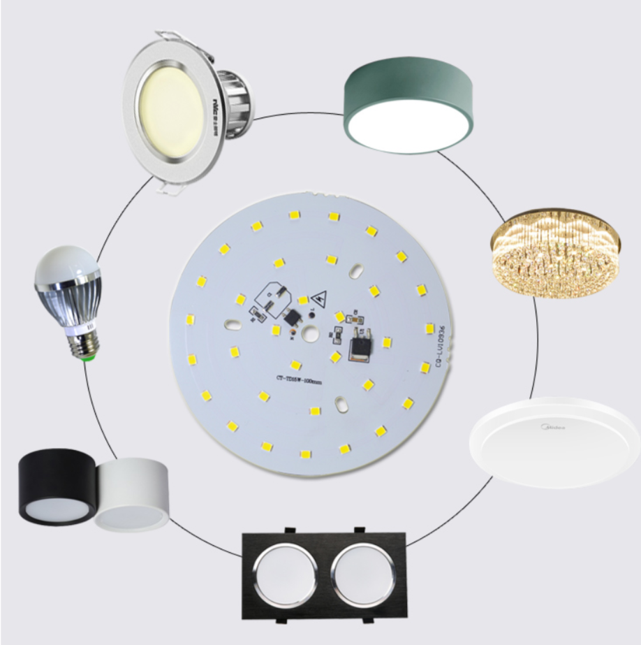 1W-24W AC220V Driver-free LED PCB Panel Board with 20mm Wire For Ceiling Light Lamps