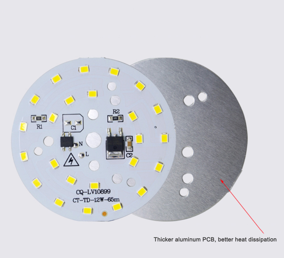 1W-24W AC220V Driver-free LED PCB Panel Board with 20mm Wire For Ceiling Light Lamps