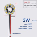 3-18W AC220V Driver-Free Tri-color LED Light Panel Board